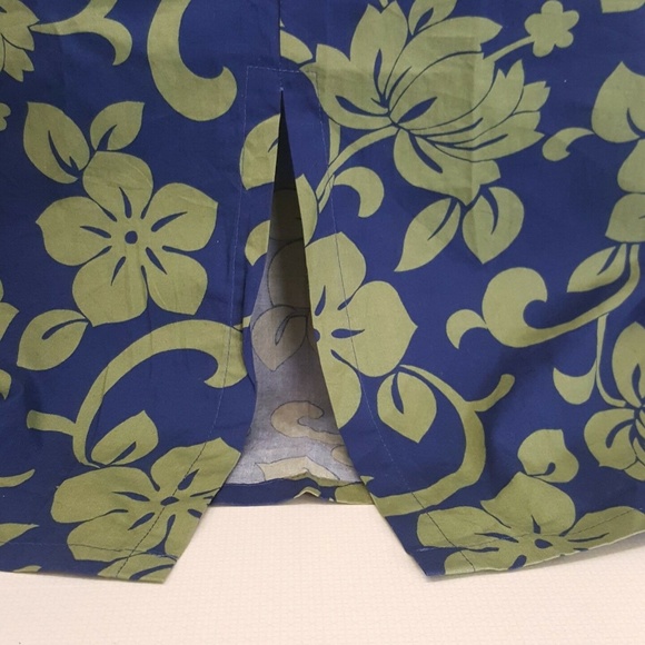 Hilo Hattie Sun Dress 10 Blue Green Floral Hawaii - Picture 5 of 8